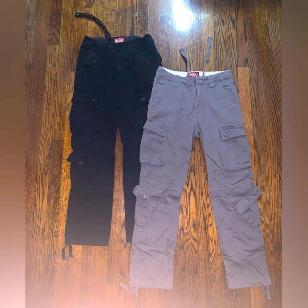 Matchstick Cargo Pants Pair - Grey and Black